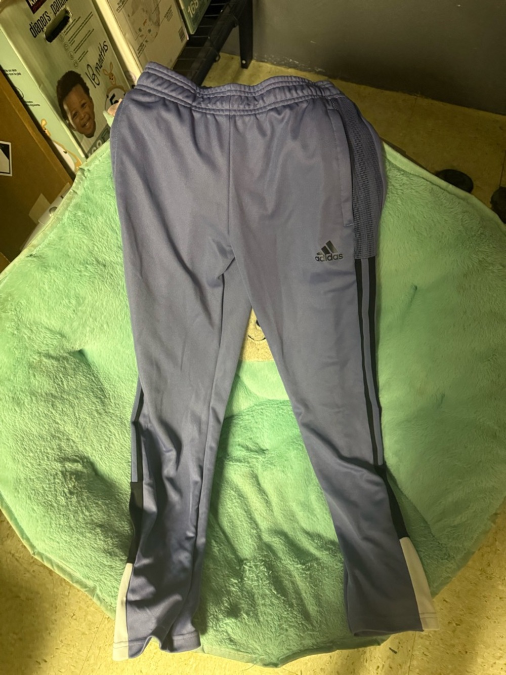 adidas Light Purple Athletic Track Pants with Logo